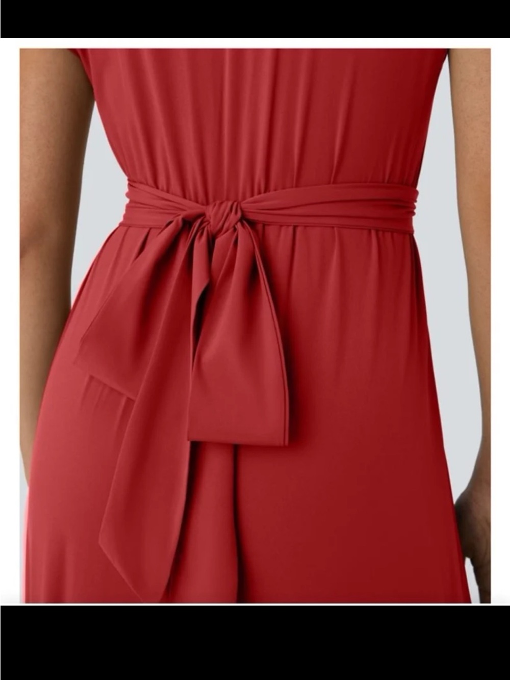 NWT Halara Breezeful V Neck Short Sleeve Pocket Tie Back Quick Dry Midi Dress XL - Picture 4 of 12